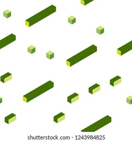 Light Green vector seamless, isometric cover in polygonal style. Modern abstract illustration with colorful rectangles. Template for business cards, websites.