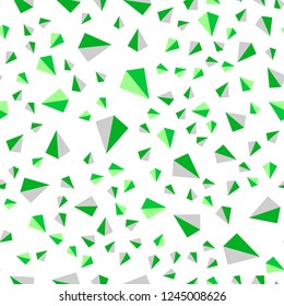 Light Green vector seamless, isometric background with triangles. Triangles on abstract background with colorful gradient. Design for textile, fabric, wallpapers.