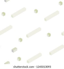 Light Green vector seamless, isometric backdrop with rhombus. Rectangles on abstract background with colorful gradient. Pattern for design of fabric, wallpapers.