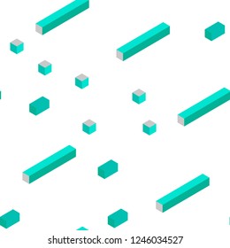 Light Green vector seamless, isometric background with rectangles. Abstract gradient illustration with rectangles. Pattern for trendy fabric, wallpapers.