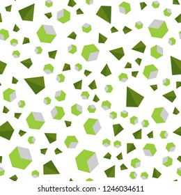 Light Green vector seamless, isometric backdrop with lines, rhombus. Decorative design in abstract style with lines, cubes. Texture for window blinds, curtains.