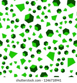 Light Green vector seamless, isometric texture with poly style with cubes. Decorative design in abstract style with lines, cubes. Template for business cards, websites.