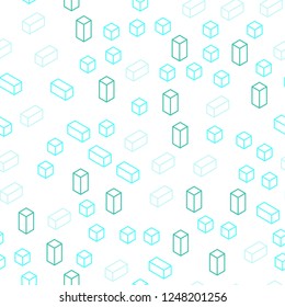 Light Green vector seamless, isometric cover in polygonal style. Beautiful illustration with rectangles and squares. Design for textile, fabric, wallpapers.