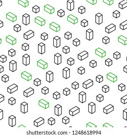 Light Green vector seamless, isometric layout with lines, rectangles. Modern abstract illustration with colorful rectangles. Template for business cards, websites.