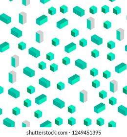 Light Green vector seamless, isometric background with rectangles. Modern abstract illustration with colorful rectangles. Template for business cards, websites.