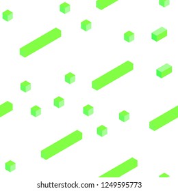 Light Green vector seamless, isometric background with rectangles. Beautiful illustration with rectangles and squares. Design for textile, fabric, wallpapers.