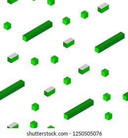Light Green vector seamless, isometric cover in polygonal style. Rectangles on abstract background with colorful gradient. Design for wallpaper, fabric makers.