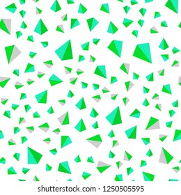 Light Green vector seamless, isometric background with triangles. Illustration with set of colorful triangles. Design for textile, fabric, wallpapers.