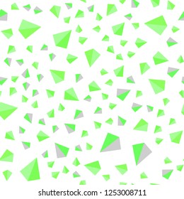 Light Green vector seamless, isometric cover with polygonal style. Modern abstract illustration with colorful triangles. Pattern for trendy fabric, wallpapers.