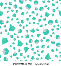 Light Green vector seamless, isometric pattern with polygonal style with cubes. Illustration with set of colorful triangles, squares. Design for textile, fabric, wallpapers.