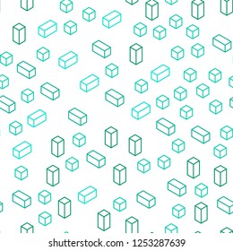 Light Green vector seamless, isometric layout with lines, rectangles. Modern abstract illustration with colorful rectangles. Texture for window blinds, curtains.