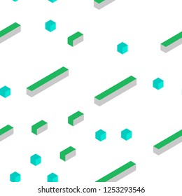 Light Green vector seamless, isometric background with rectangles. Beautiful illustration with rectangles and squares. Pattern for trendy fabric, wallpapers.