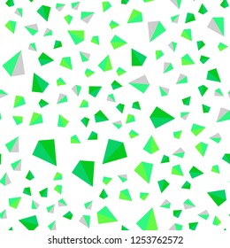 Light Green vector seamless, isometric background with triangles. Triangles on abstract background with colorful gradient. Pattern for trendy fabric, wallpapers.