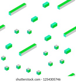 Light Green vector seamless, isometric template with rhombus. Decorative design in abstract style with rectangles. Template for business cards, websites.