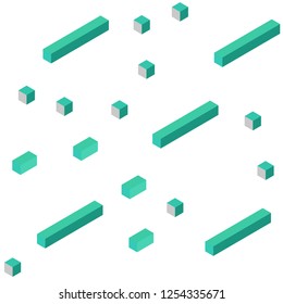 Light Green vector seamless, isometric template with rhombus. Illustration with set of colorful rectangles. Design for wallpaper, fabric makers.