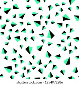 Light Green vector seamless, isometric template with crystals, triangles. Decorative design in abstract style with triangles. Pattern for design of fabric, wallpapers.