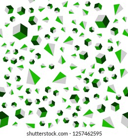 Light Green vector seamless, isometric texture with poly style with cubes. Abstract illustration with colorful lines, cubes. Pattern for design of fabric, wallpapers.