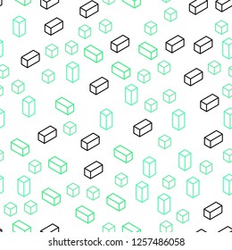 Light Green vector seamless, isometric background with rectangles. Decorative design in abstract style with rectangles. Pattern for design of fabric, wallpapers.