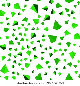 Light Green vector seamless, isometric texture with triangular style. Glitter abstract illustration with triangular shapes. Pattern for design of fabric, wallpapers.