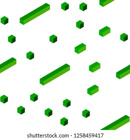Light Green vector seamless, isometric cover in polygonal style. Glitter abstract illustration with rectangular shapes. Pattern for design of fabric, wallpapers.