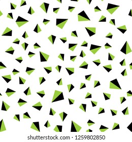 Light Green vector seamless, isometric template with crystals, triangles. Decorative design in abstract style with triangles. Texture for window blinds, curtains.