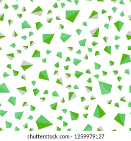 Light Green vector seamless, isometric template with crystals, triangles. Modern abstract illustration with colorful triangles. Template for business cards, websites.