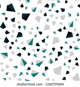 Light Green vector seamless, isometric template with crystals, triangles. Triangles on abstract background with colorful gradient. Pattern for design of fabric, wallpapers.