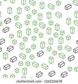 Light Green vector seamless, isometric backdrop with rhombus. Glitter abstract illustration with rectangular shapes. Template for business cards, websites.