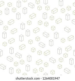 Light Green vector seamless, isometric layout with lines, rectangles. Modern abstract illustration with colorful rectangles. Pattern for trendy fabric, wallpapers.