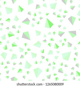 Light Green vector seamless, isometric backdrop with lines, triangles. Glitter abstract illustration with triangular shapes. Pattern for design of fabric, wallpapers.