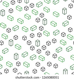 Light Green vector seamless, isometric template with rhombus. Illustration with set of colorful rectangles. Design for textile, fabric, wallpapers.