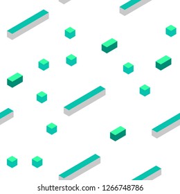 Light Green vector seamless, isometric backdrop with rhombus. Illustration with set of colorful rectangles. Design for textile, fabric, wallpapers.