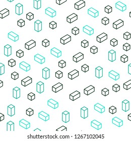 Light Green vector seamless, isometric texture in rectangular style. Illustration with set of colorful rectangles. Design for wallpaper, fabric makers.
