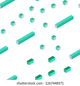 Light Green vector seamless, isometric background with rectangles. Glitter abstract illustration with rectangular shapes. Texture for window blinds, curtains.