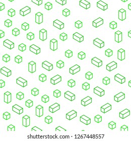 Light Green vector seamless, isometric layout with lines, rectangles. Rectangles on abstract background with colorful gradient. Texture for window blinds, curtains.