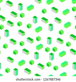 Light Green vector seamless, isometric cover in polygonal style. Abstract gradient illustration with rectangles. Design for textile, fabric, wallpapers.