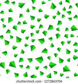 Light Green vector seamless, isometric cover with polygonal style. Glitter abstract illustration with triangular shapes. Texture for window blinds, curtains.