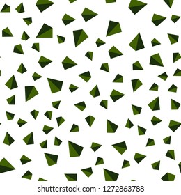 Light Green vector seamless, isometric cover with polygonal style. Glitter abstract illustration with triangular shapes. Design for textile, fabric, wallpapers.