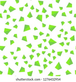 Light Green vector seamless, isometric pattern with polygonal style. Beautiful illustration with triangles in nature style. Pattern for design of fabric, wallpapers.