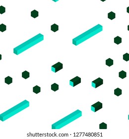 Light Green vector seamless, isometric background with rectangles. Decorative design in abstract style with rectangles. Texture for window blinds, curtains.