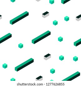 Light Green vector seamless, isometric template with rhombus. Beautiful illustration with rectangles and squares. Design for textile, fabric, wallpapers.