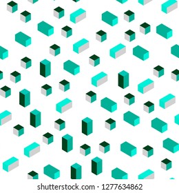 Light Green vector seamless, isometric cover in polygonal style. Abstract gradient illustration with rectangles. Template for business cards, websites.