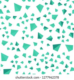 Light Green vector seamless, isometric background with triangles. Triangles on abstract background with colorful gradient. Pattern for design of fabric, wallpapers.