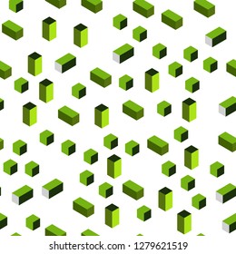 Light Green vector seamless, isometric background with rectangles. Abstract gradient illustration with rectangles. Template for business cards, websites.