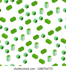 Light Green vector seamless, isometric backdrop with rhombus. Glitter abstract illustration with rectangular shapes. Texture for window blinds, curtains.