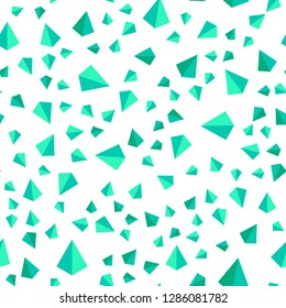 Light Green vector seamless, isometric cover with polygonal style. Decorative design in abstract style with triangles. Pattern for design of fabric, wallpapers.