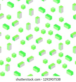 Light Green vector seamless, isometric cover in polygonal style. Rectangles on abstract background with colorful gradient. Design for wallpaper, fabric makers.