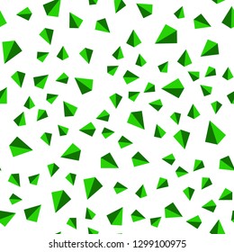 Light Green vector seamless, isometric cover with polygonal style. Glitter abstract illustration with triangular shapes. Pattern for trendy fabric, wallpapers.