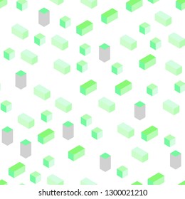 Light Green vector seamless, isometric backdrop with rhombus. Modern abstract illustration with colorful rectangles. Texture for window blinds, curtains.