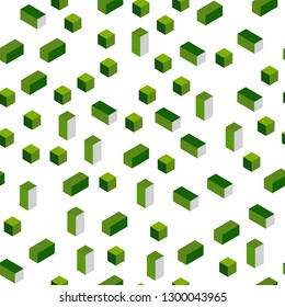 Light Green vector seamless, isometric layout with lines, rectangles. Abstract gradient illustration with rectangles. Design for wallpaper, fabric makers.
